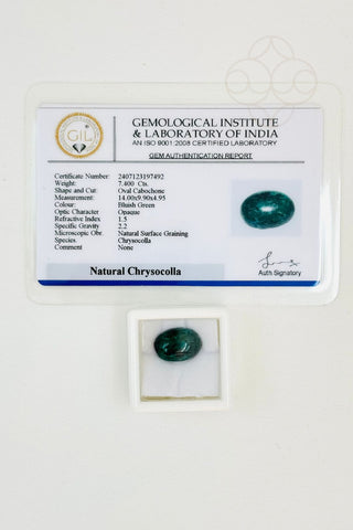 Light-Coded Chrysocolla - 7.40 Ct