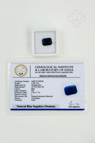 Light-Coded Blue Sapphire  (Madagascar) -  3.04 Ct