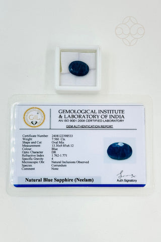 Light-Coded Blue Sapphire (Madagascar) -  7.56 Ct