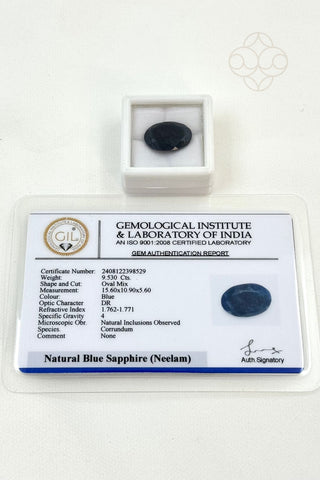 Light-Coded Blue Sapphire (Madagascar) -  9.53 Ct