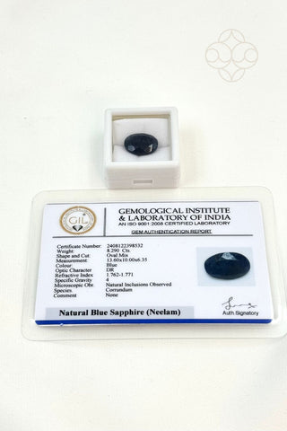 Light-Coded Blue Sapphire  (Madagascar) -  8.29 Ct