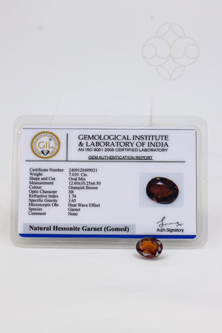 Light-Coded Hessonite (Gomed) - 7.01 Ct