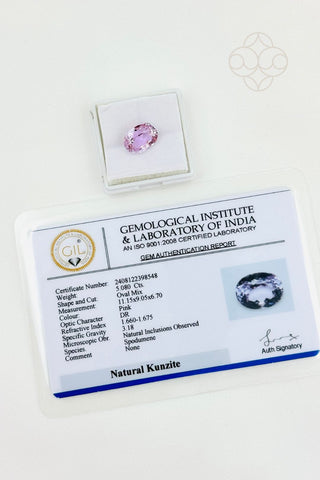 Light-Coded Natural Kunzite-5.08 Ct