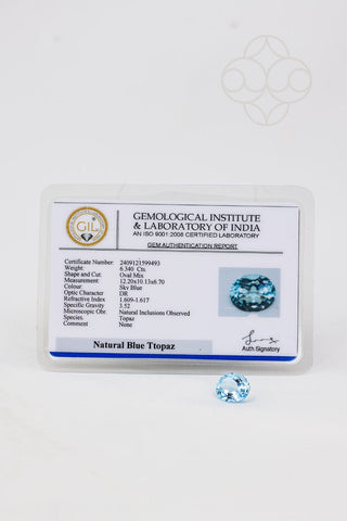 Light-Coded Blue Topaz - 6.34 Ct