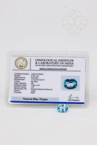 Light-Coded Blue Topaz - 6.43 Ct