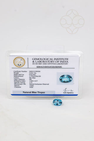 Light-Coded Blue Topaz - 5.62 Ct