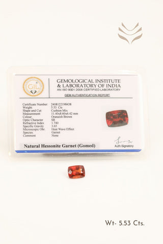 Light-Coded Elite Hessonite (Gomed) - 5.53 Ct