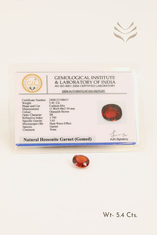 Light-Coded Elite Hessonite (Gomed) - 5.40 Ct