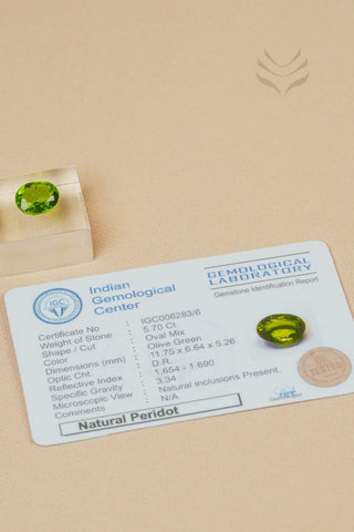 Light-Coded Peridot - 5.70 Ct